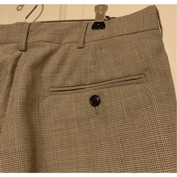 NAUTICA SIZE 34W BEIGE CHECKED MARINA UNHEMMED PANTS *NEW, READ* - Picture 3 of 8